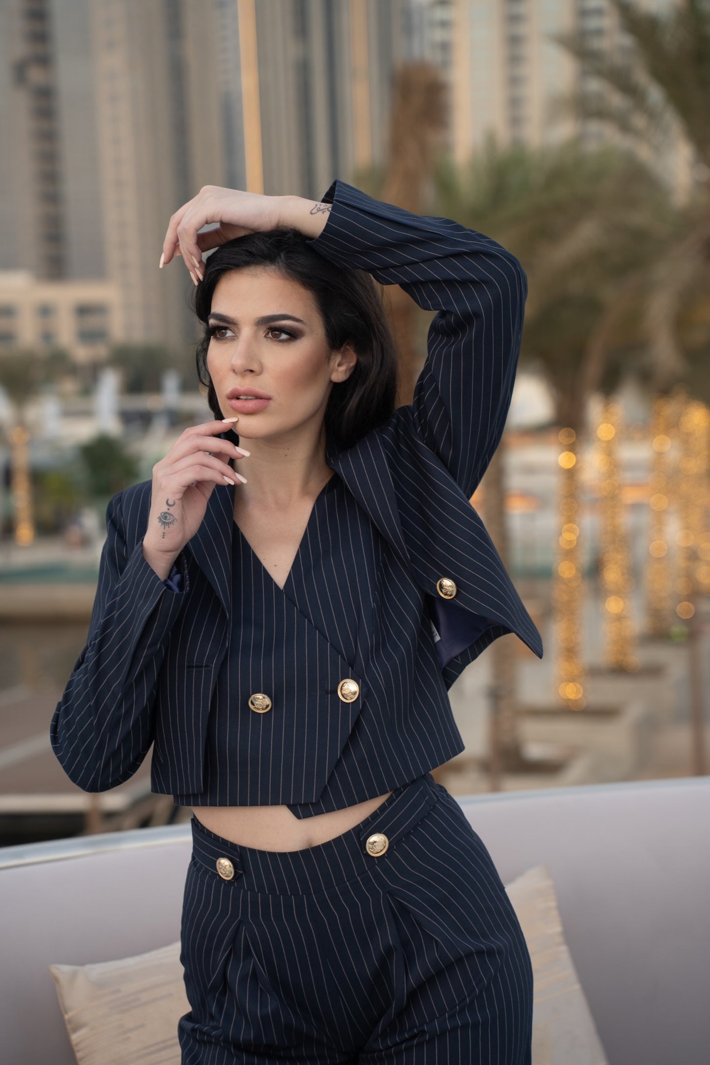 PINSTRIPE THREE-PIECE SUIT