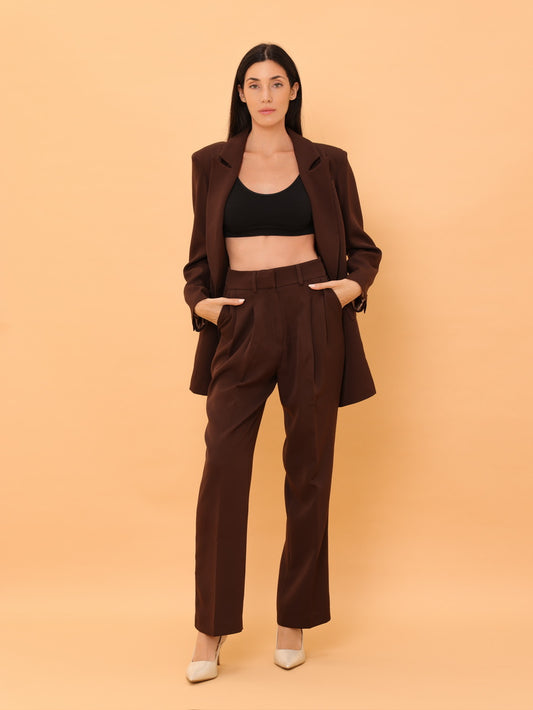 OVERSIZED SUIT SET IN BROWN